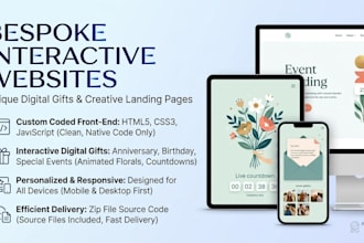 create a custom interactive website for gifts or events