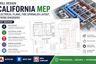 design california mep, electrical plans, fire sprinkler layout, wiring diagrams
