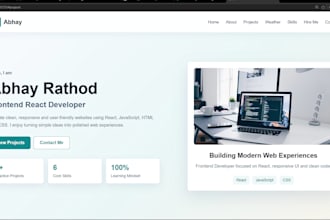 develop a responsive react js frontend website