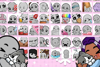 draw your furry emotes animated furry sticker art, animated twitch emotes