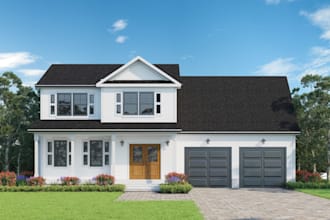 replan house elevation, add upper building,farm house redesign, space renovation