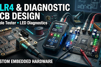 create custom xlr4 audio, cable tester, led diagnostic and embedded pcb systems