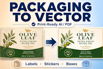 recreate your packaging, labels as print ready vector files
