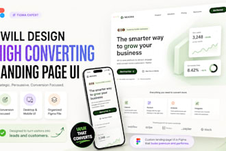 design a high converting landing page UI in figma
