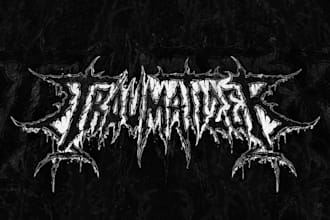 draw handcrafted metal band typography logo