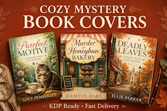 design a cozy mystery book cover for amazon kdp