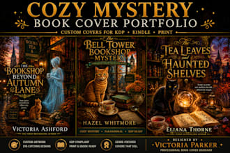 design a cozy mystery book cover for amazon kdp