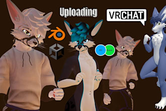 edit and upload custom vrchat furry avatar protogen anime