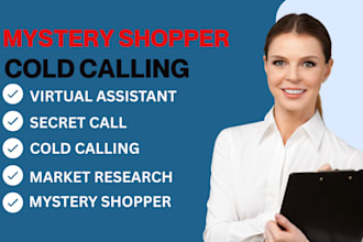 mystery shopper, phone cold calling virtual assist