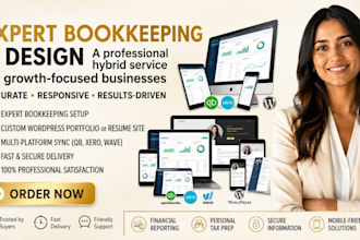 setup your bookkeeping wordpress portfolio resume quickbooks xero wave websites