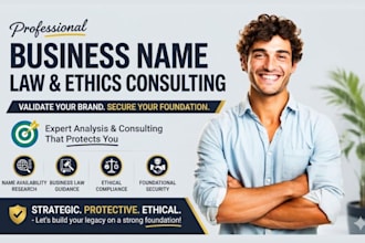 research business name availability provide business law ethics consulting