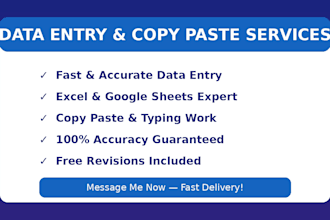 do dataentry and copy past work accurately