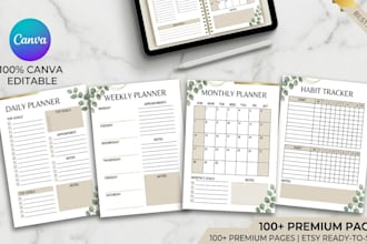 design editable canva digital planner templates