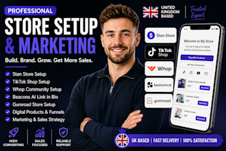 setup stan store, tiktok shop, whop, gumroad
