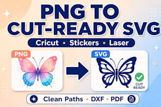 convert design to clean svg for cricut, stickers, laser cutting
