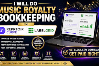 do music royalty bookkeeping in reprtoir, curve, and labelgrid