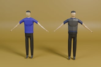 create 3d character modeling, game character, game asset