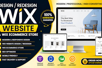 design or redesign wix website and wix ecommerce store