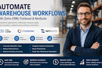 automate warehouse workflows using zoho CRM, fishbowl, and netsuite