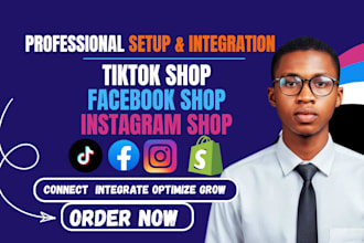 set up tiktok shop, facebook shop, instagram shop for shopify store
