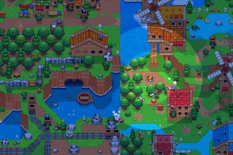 create pixel art tileset game assetmap rpg maker environment