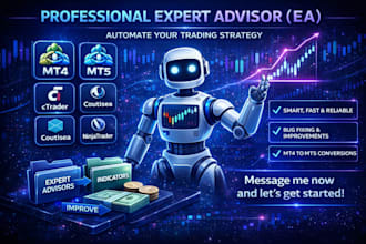 create expert advisor, mt4 eas, mt5 eas, forex trading bot using mql4 and mql5