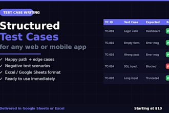 write detailed manual test cases for your web or mobile app