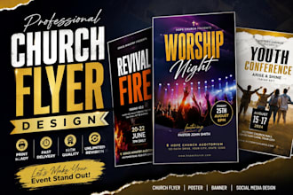 design modern church flyer, church poster and church banner