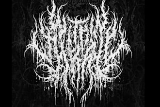 draw custom doom metal band logo