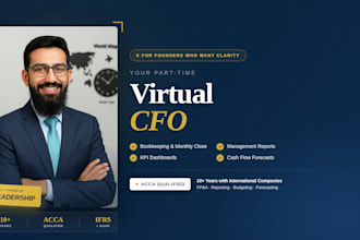 be your fractional cfo with bookkeeping, financial reports and KPI dashboard