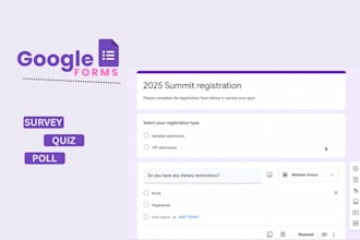 create professional google forms survey, quiz and registration forms