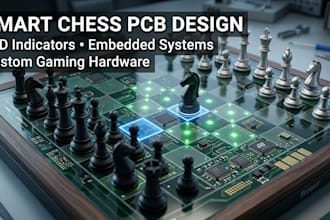 design electronic chess board pcb with led move indicators and embedded systems