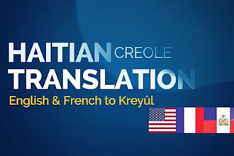 translate english french to haitian creole for ngos 24hr