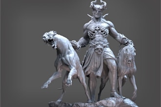 collectible statues, creature design, game character, zbrush character design