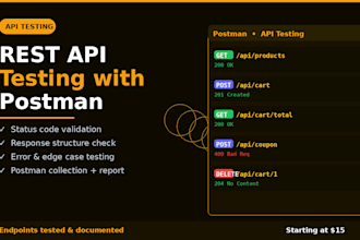 do rest API testing with postman and deliver a full report