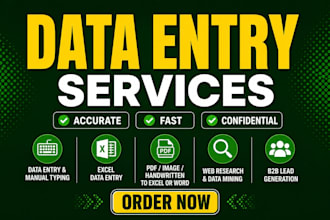 do data entry, copy paste work, PDF, bank statements, invoices into clean excel