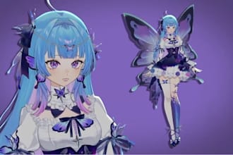 draw live2d vtuber model and rigging vtuber commission