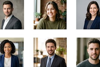create casual or professional headshot for linkedin,  cv
