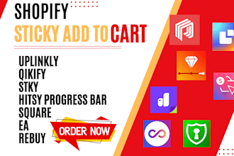 setup shopify sticky add to cart bar drawer uplinkly qikify stky hitsy square ea