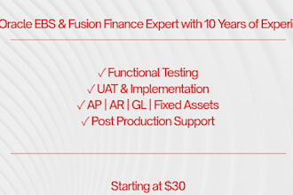 work related to oracle erp testing