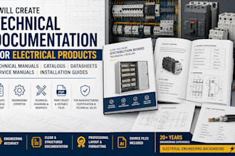 create technical documentation for electrical products