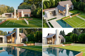 do 3d garden design landscape planning backyard pool area photorealistic renders