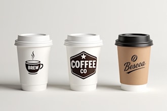 design a modern minimalist coffee shop logo and branding