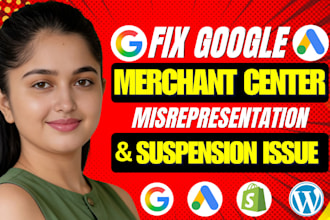 fix google merchant center misrepresentation,suspension and disapproved product