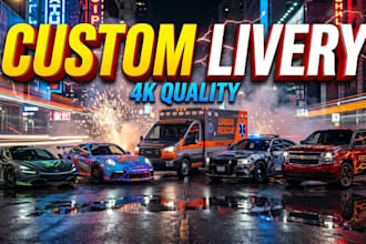 custom livery for police, fire, ems, racing cars, gta v, iracing, fivem livery