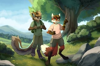 draw furry scene art furry rp life illustration furry art hobby scenes