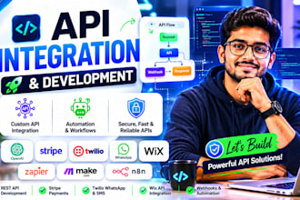 do api integration and development, twilio whatsapp api, stripe, twilio, wix api