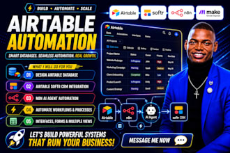 setup airtable database, airtable n8n ai automation airtable softr crm workflow