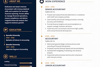 create an ats optimized professional resume CV