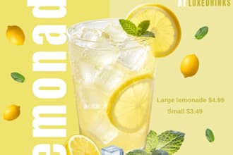design modern food, cafe and drink promotional posters